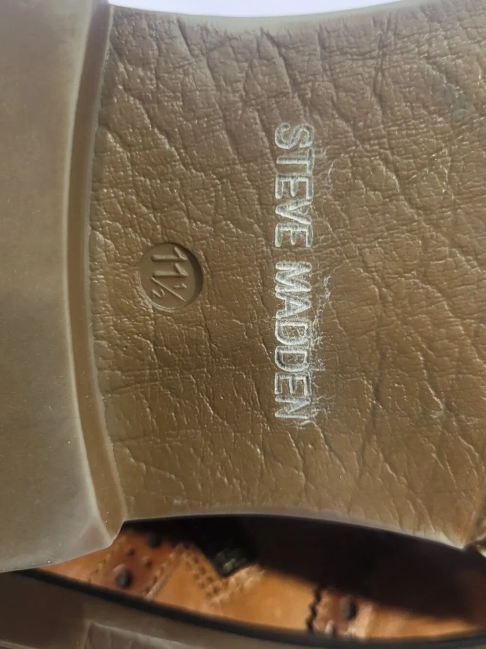 Steve Madden P-Candid Men's Size 11.5 Brown Leather Side Zip Wingtip Ankle Boots